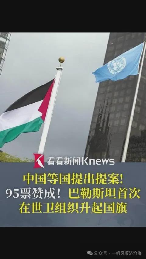 中国提案巴勒斯坦首次升起国旗但离独立建国还有很长的路！