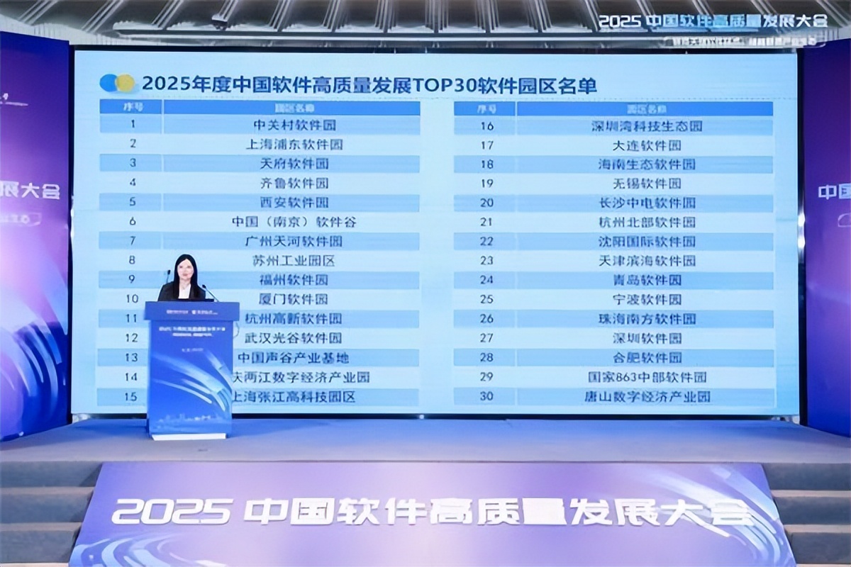 中国软件高质量发展TOP30软件园区榜单揭晓(图2)