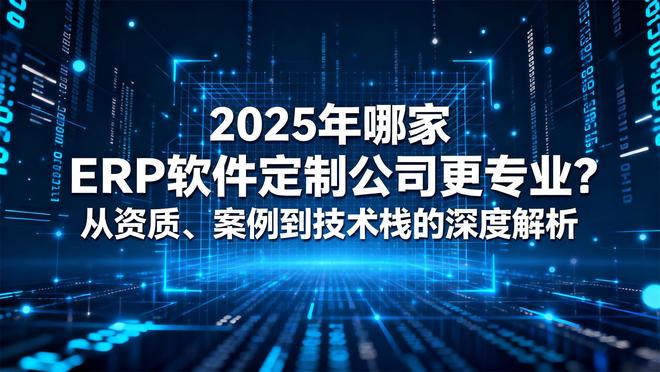 2025年哪家ERP软件定制公司更专业？从资质到案例深度解析